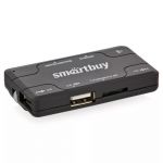 Картридер + USB-Хаб  USB 2.0 Smartbuy SBRH-750-K на 3 порта