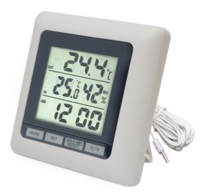 Комнатно-уличный термометр с влажностью и часами ТМ-1011 ― РадиоМаркет
